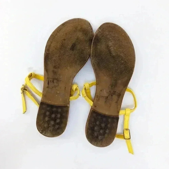 Rasolli Yellow Ruffled Strappy Thong Sandals - 8 - Picture 9 of 10